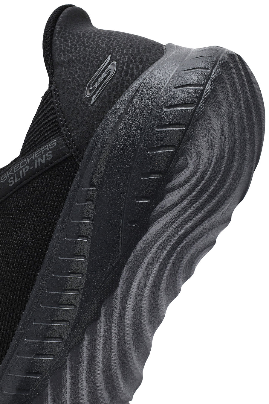 Skechers Men's Black Bobs Squad Lace-Up Thick-Soled Fabric Sneakers