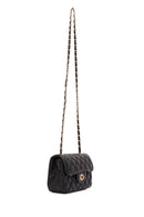 Women's Black Long Strap Quilted Mini Crossbody Bag | Derimod