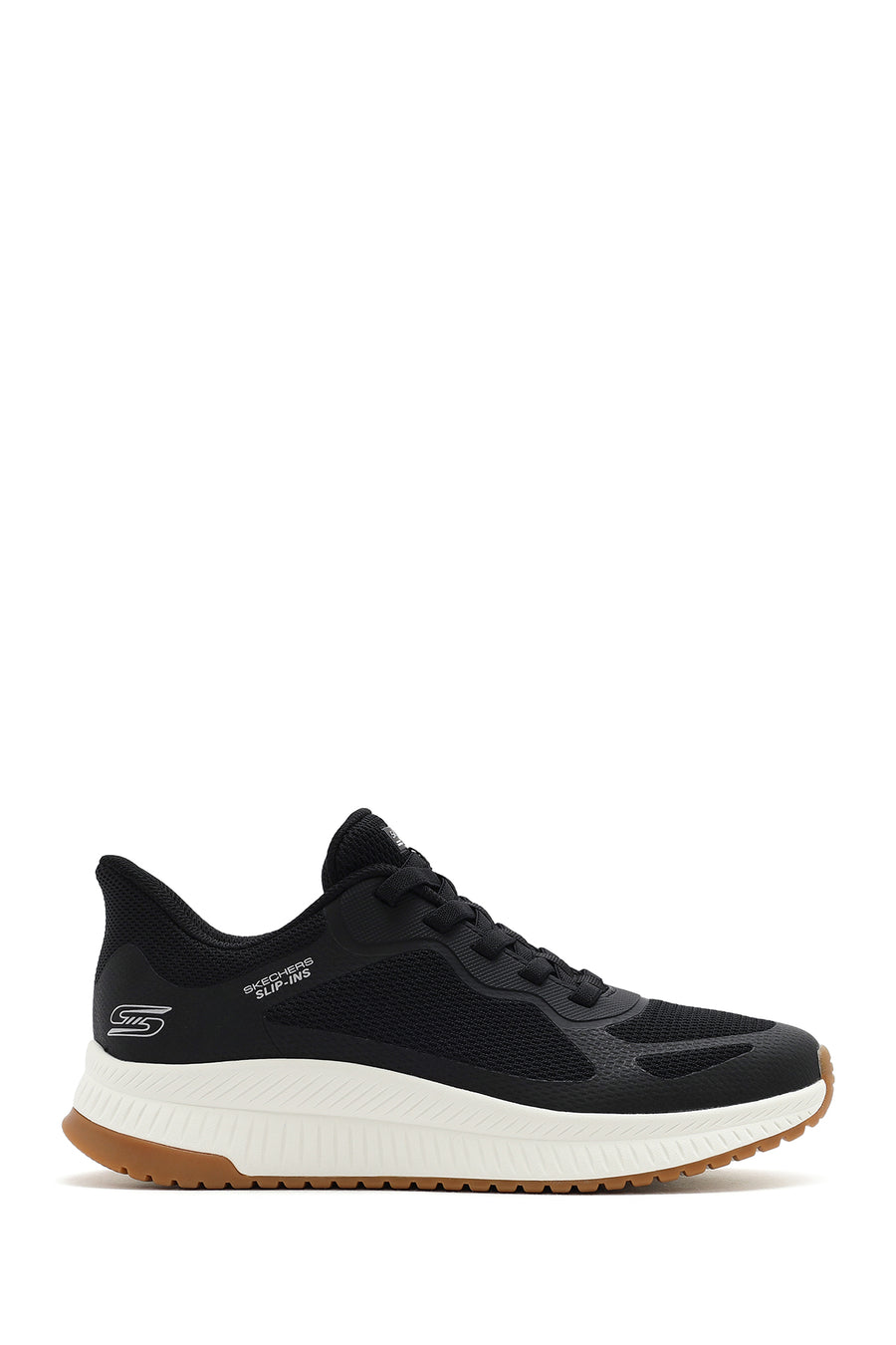 Skechers Men's Black Bobs Squad Lace-Up Chunky Sole Fabric Sneakers 118423 BLK | Derimod
