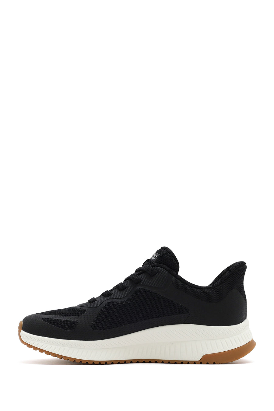Skechers Men's Black Bobs Squad Lace-Up Chunky Sole Fabric Sneakers