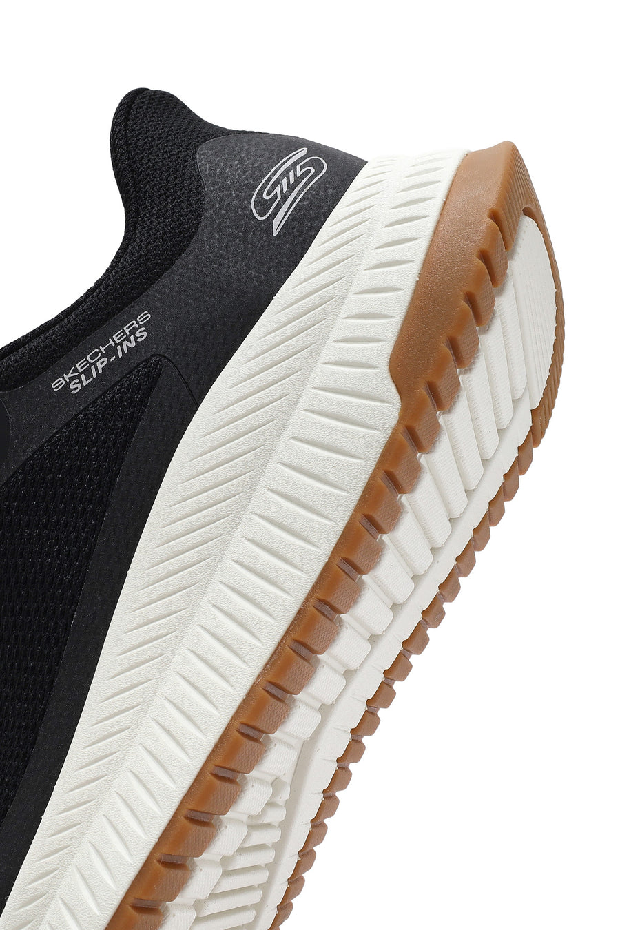 Skechers Men's Black Bobs Squad Lace-Up Chunky Sole Fabric Sneakers