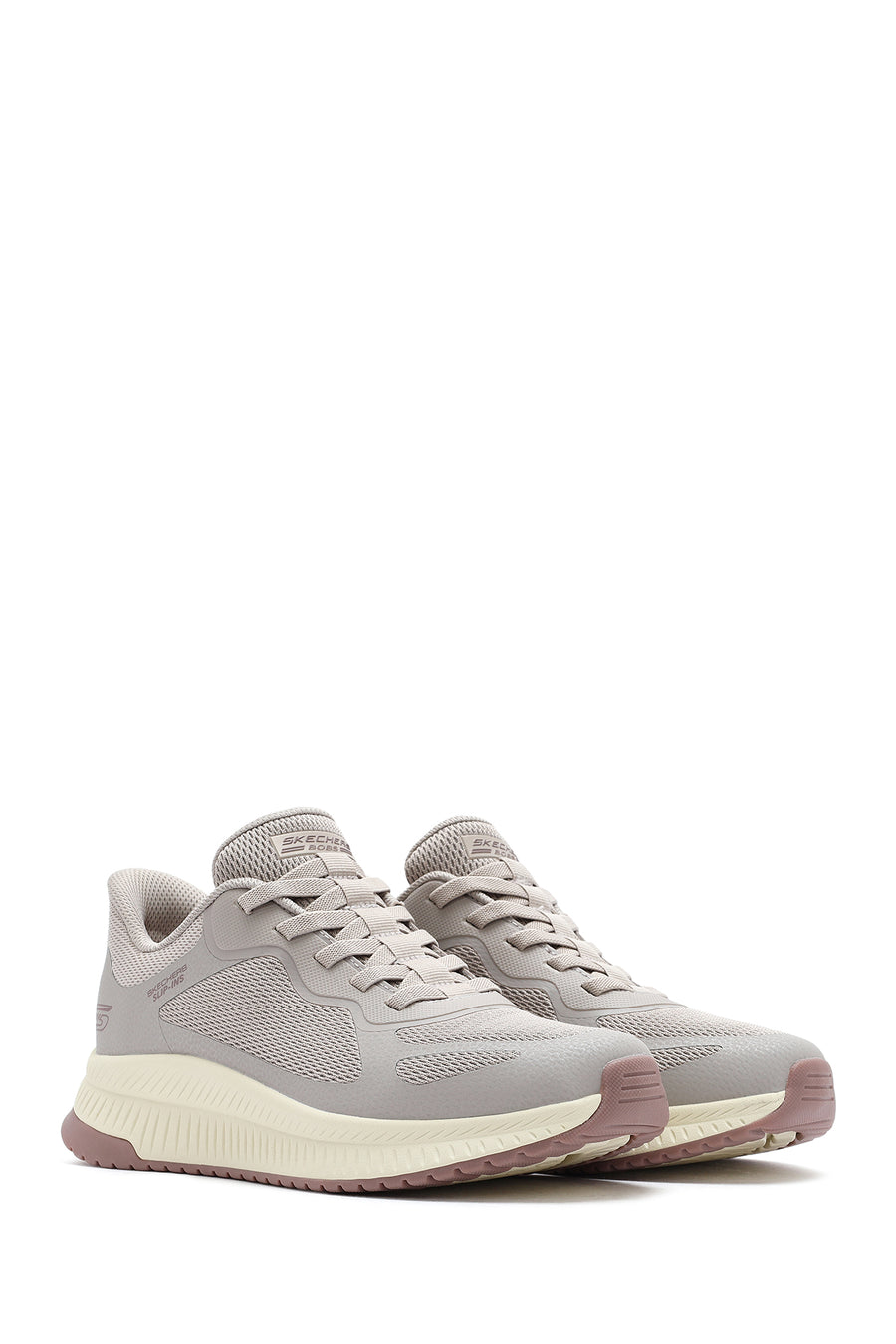 Skechers Erkek Bej Bobs Squad 4 Bağcıklı Kalın Tabanlı Kumaş Sneaker