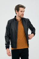 Cavani Men's Black Leather Coat | Derimod