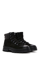 Men's Black Nubuck Leather Zippered Boots | Derimod