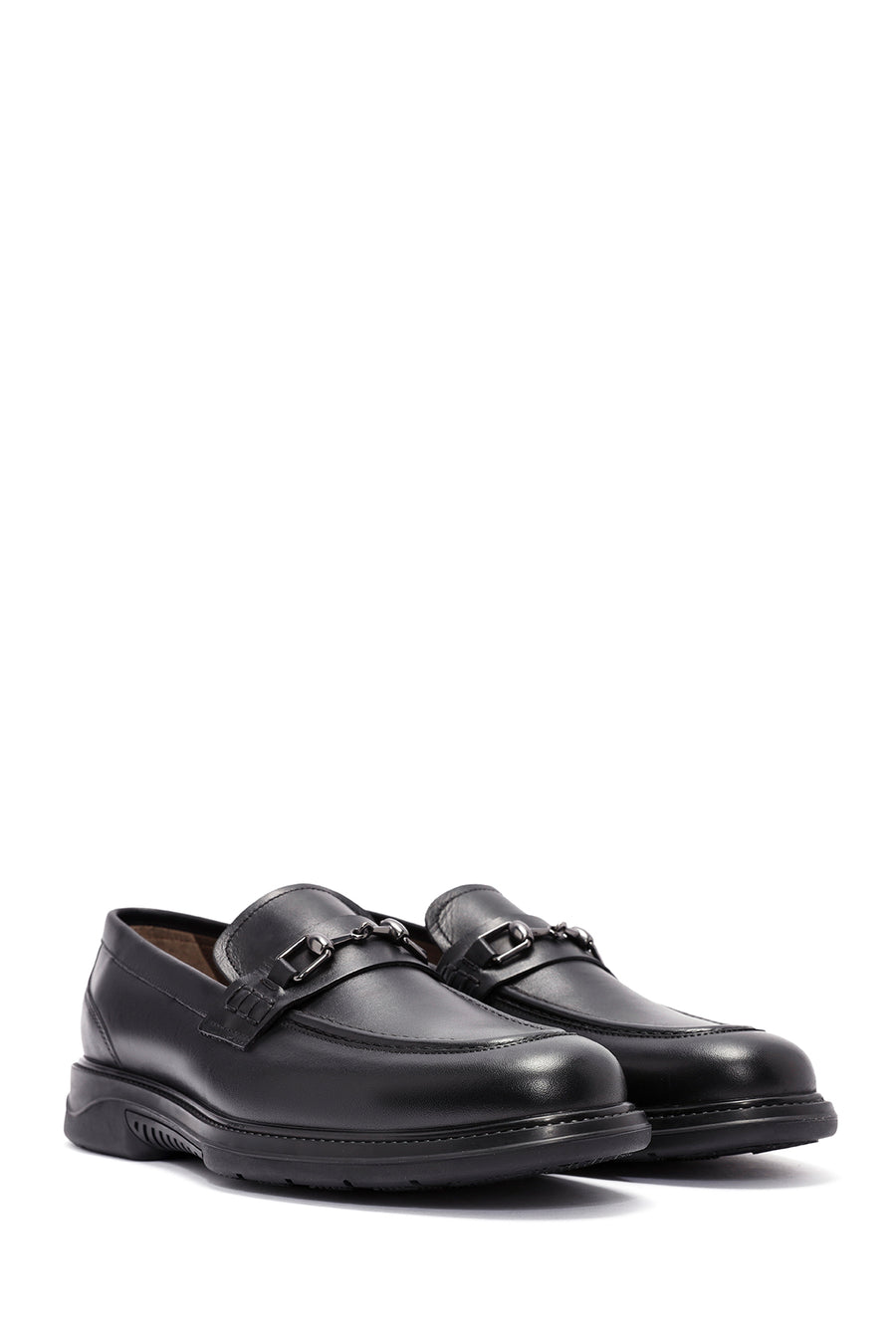 Men's Black Leather Casual Loafer