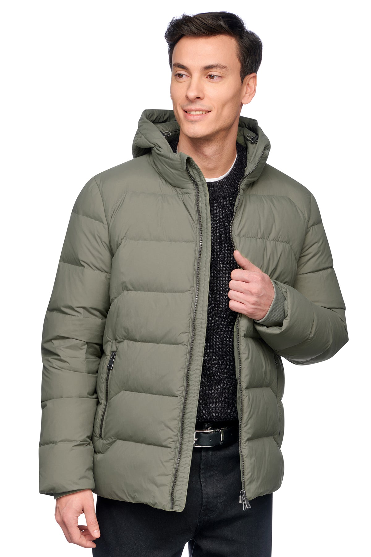 Geox Men's Green M Elver Hooded Jacket M4626MT3147F3267 | Derimod