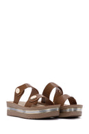 Women's Tan Thick Soled Slippers | Derimod