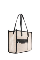 Women's Beige Long Strap Fabric Handbag | Derimod