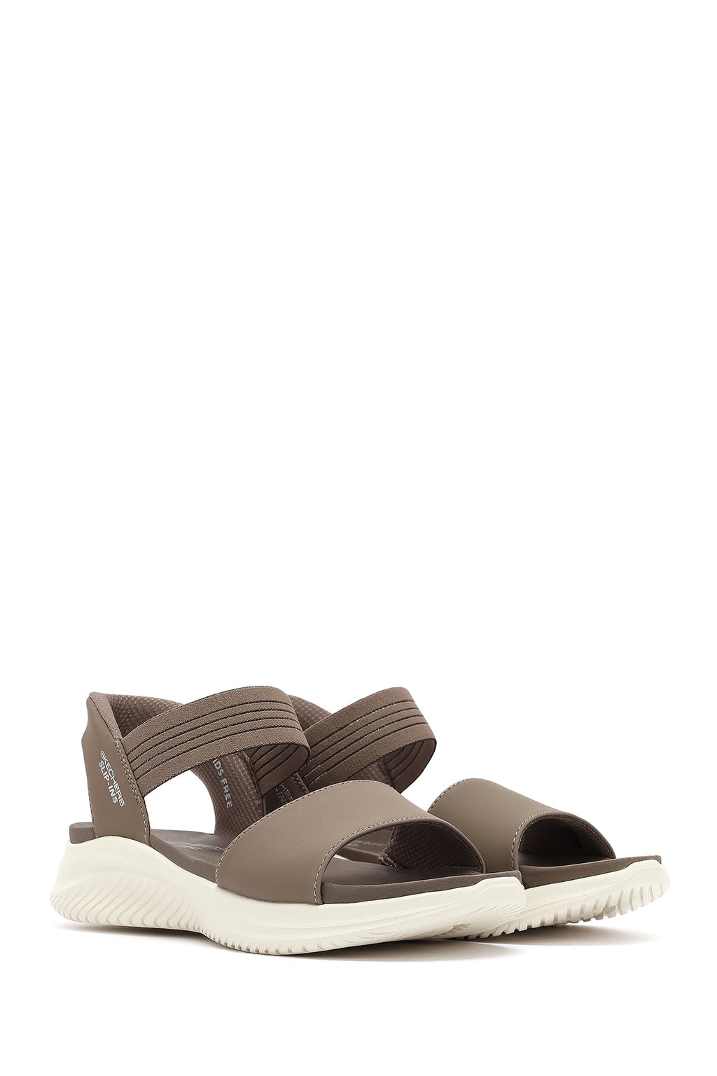 Skechers Kadın Bej Ultra Flex 3.0 - Summerville Kalın Tabanlı Kumaş Sandalet