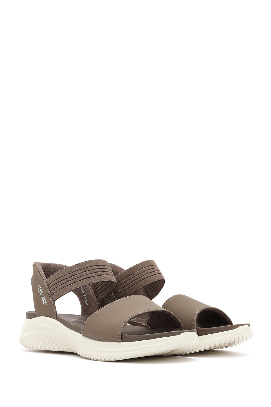 Skechers Kadın Bej Ultra Flex 3.0 - Summerville Kalın Tabanlı Kumaş Sandalet