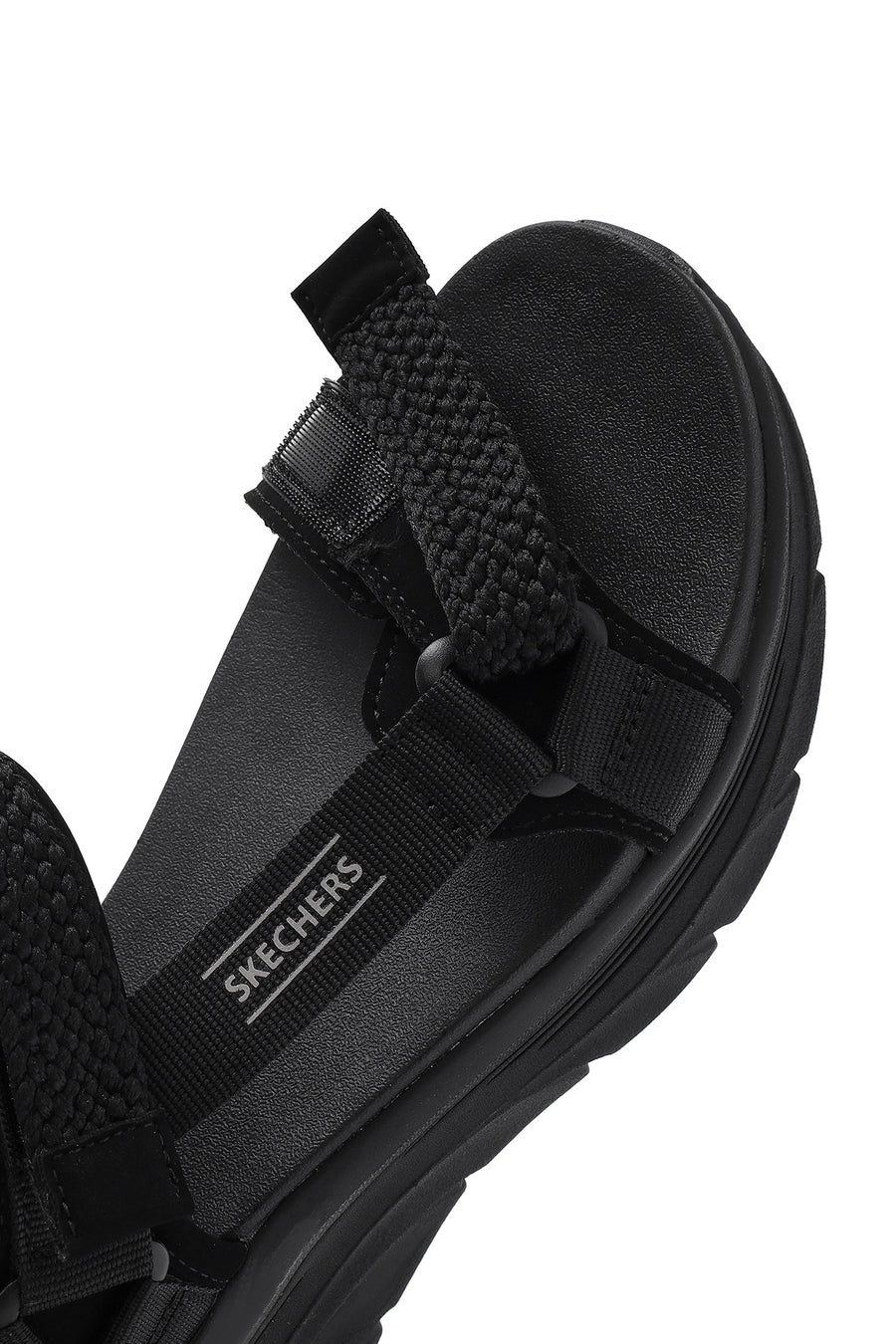 Skechers Kadın Siyah D'lux Walker - Pretty Field Kalın Tabanlı Sandalet
