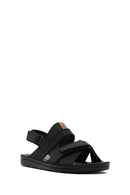 Men's Black Leather Sandals | Derimod