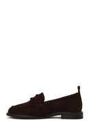 Woman Brown Suede Masculine Loafer | Derimod