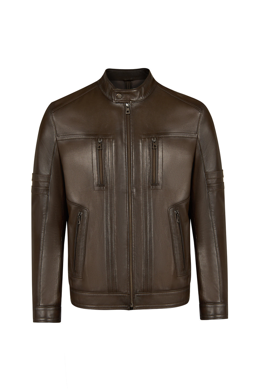 Calvin Male Mink Zip Closure Short Leather Coats 26WGE662247 | Derimod