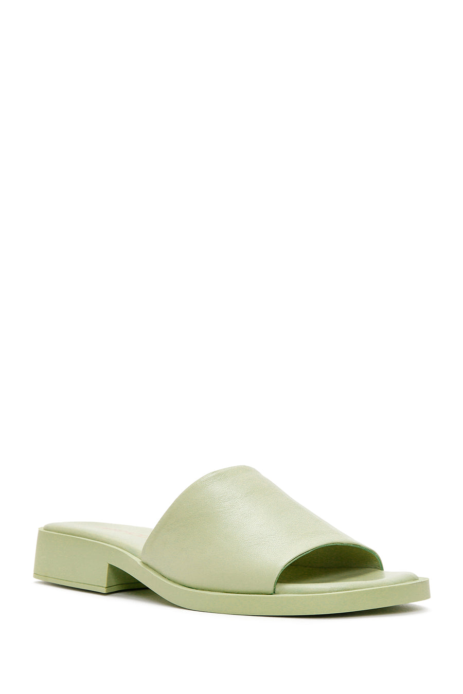 Women's Green Leather Slippers