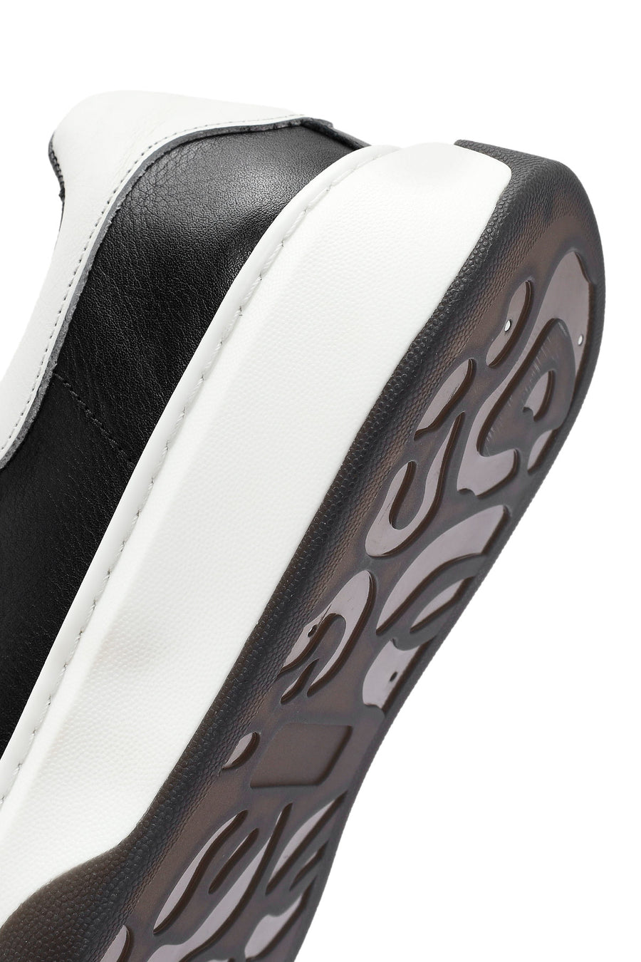Erkek Siyah Bağcıklı Deri Sneaker