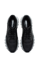 Men's Black Leather Sneaker | Derimod