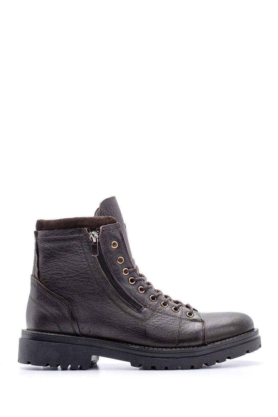 Men's Zippered Leather Boots 19WFD3482FT | Derimod