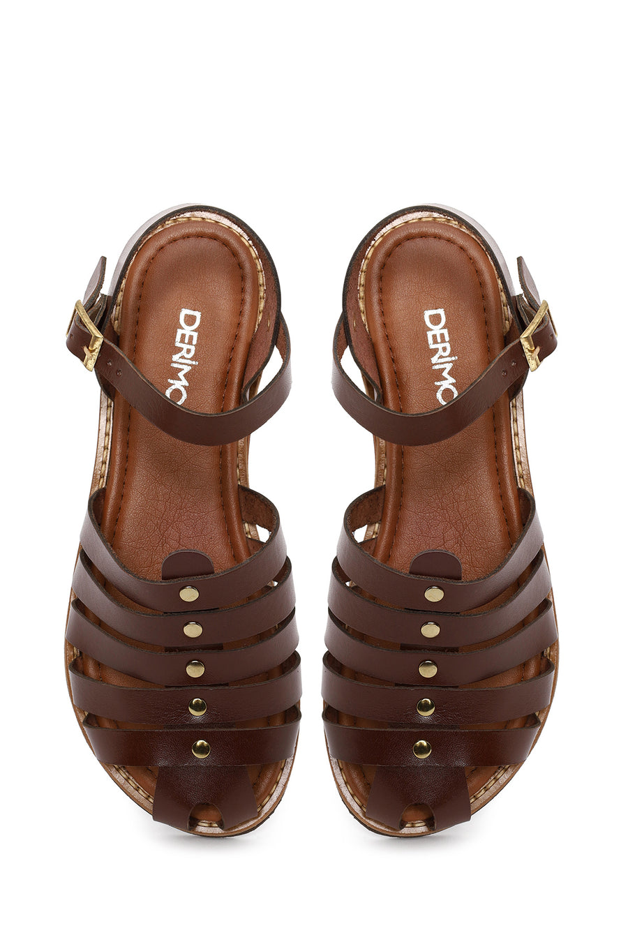 Woman Brown Buckled Leather Bodrum Sandal