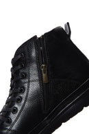 Men's Black Leather Zippered Sports Boots | Derimod