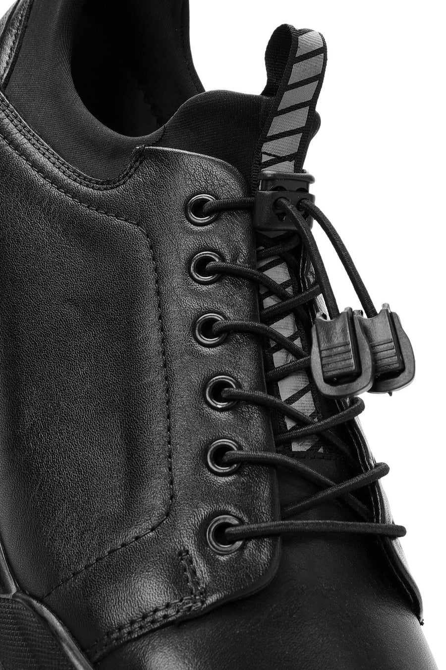 Men's Black Lace-up Leather Sneaker