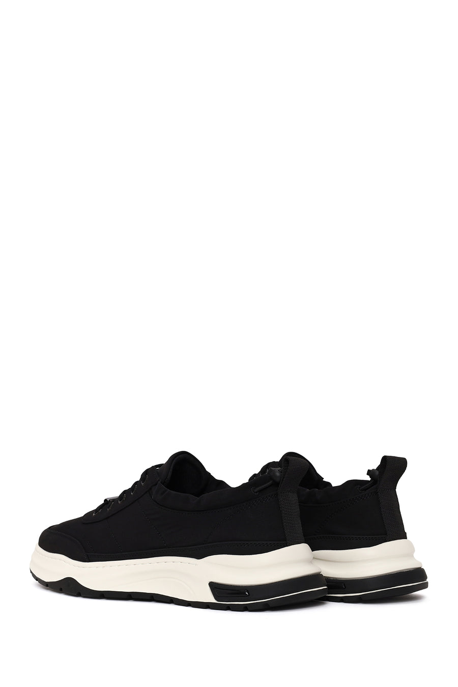 Male Black Lace-up Fabric Casual Sneaker