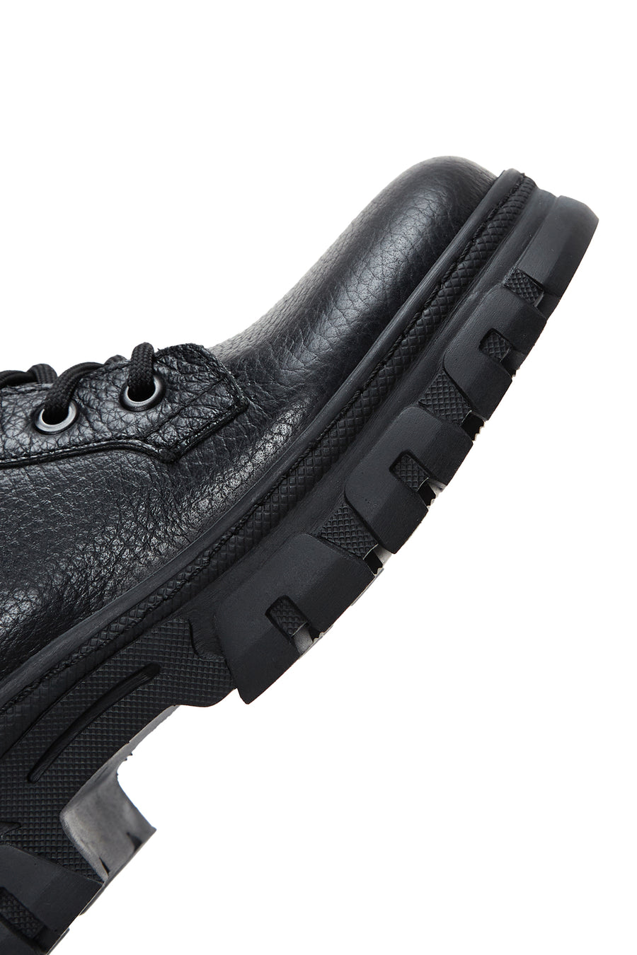 Women's Black Thick Soled Leather Boots