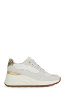 Geox Women's Cream Spherica Ec11 Thick Sole Lace Up Suede Leather Sneaker | Derimod