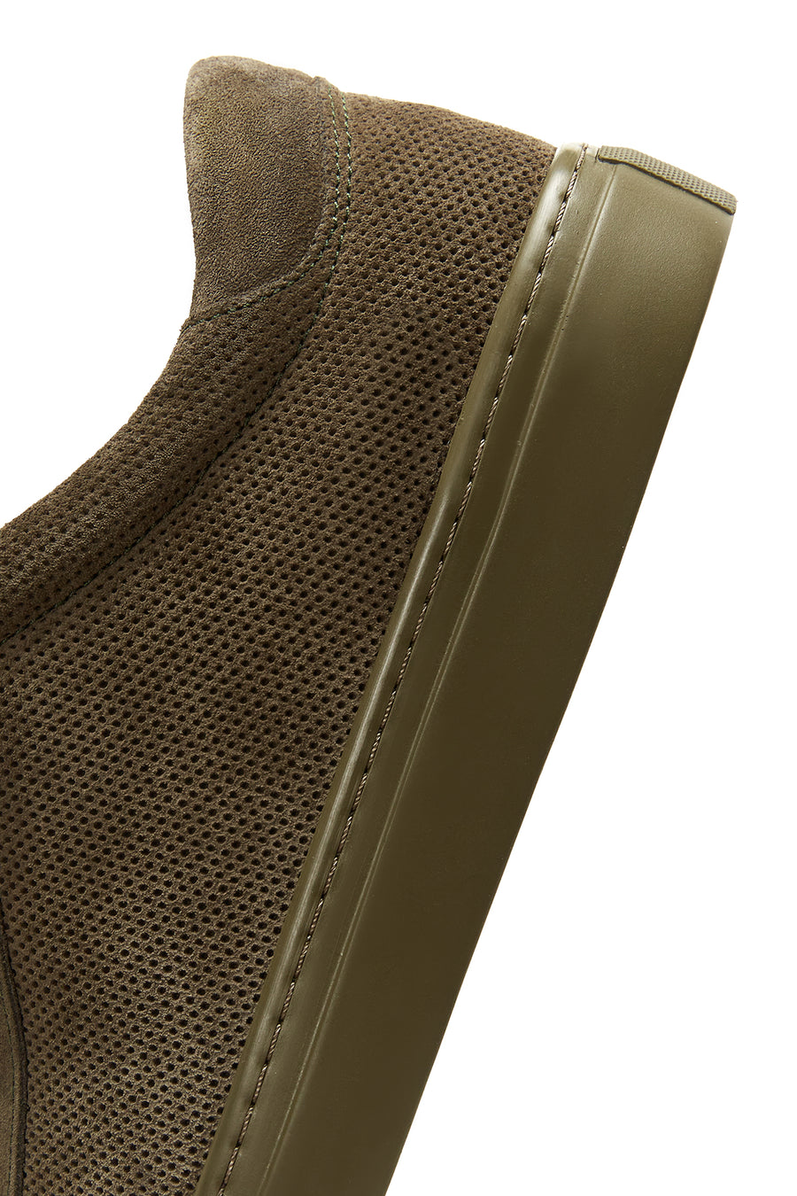 Erkek Haki Deri Süet Sneaker