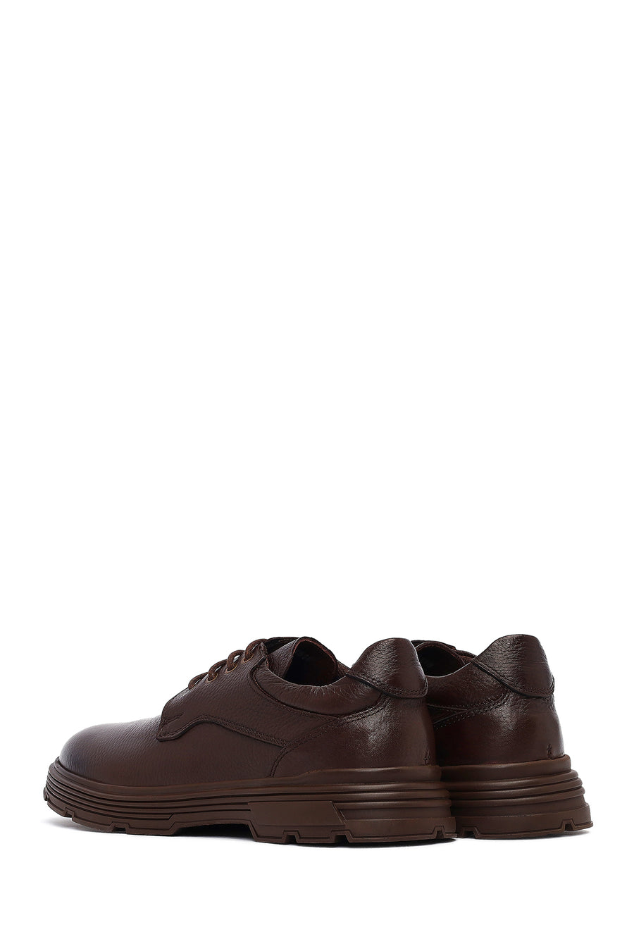 Men's Brown Lace-Up Leather Casual Shoes
