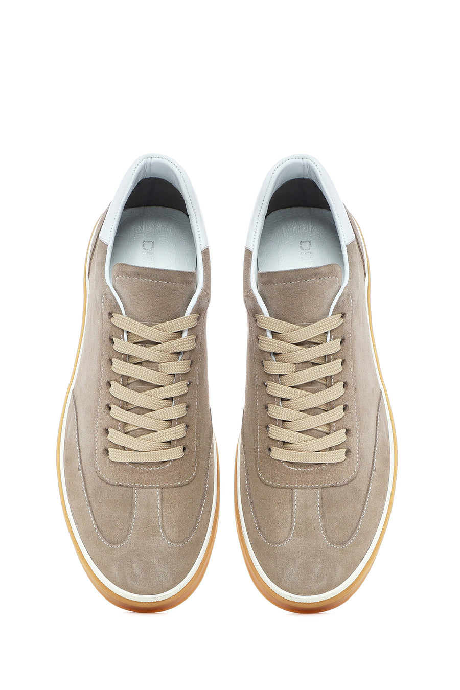 Men's Beige Lace-Up Suede Leather Sneaker