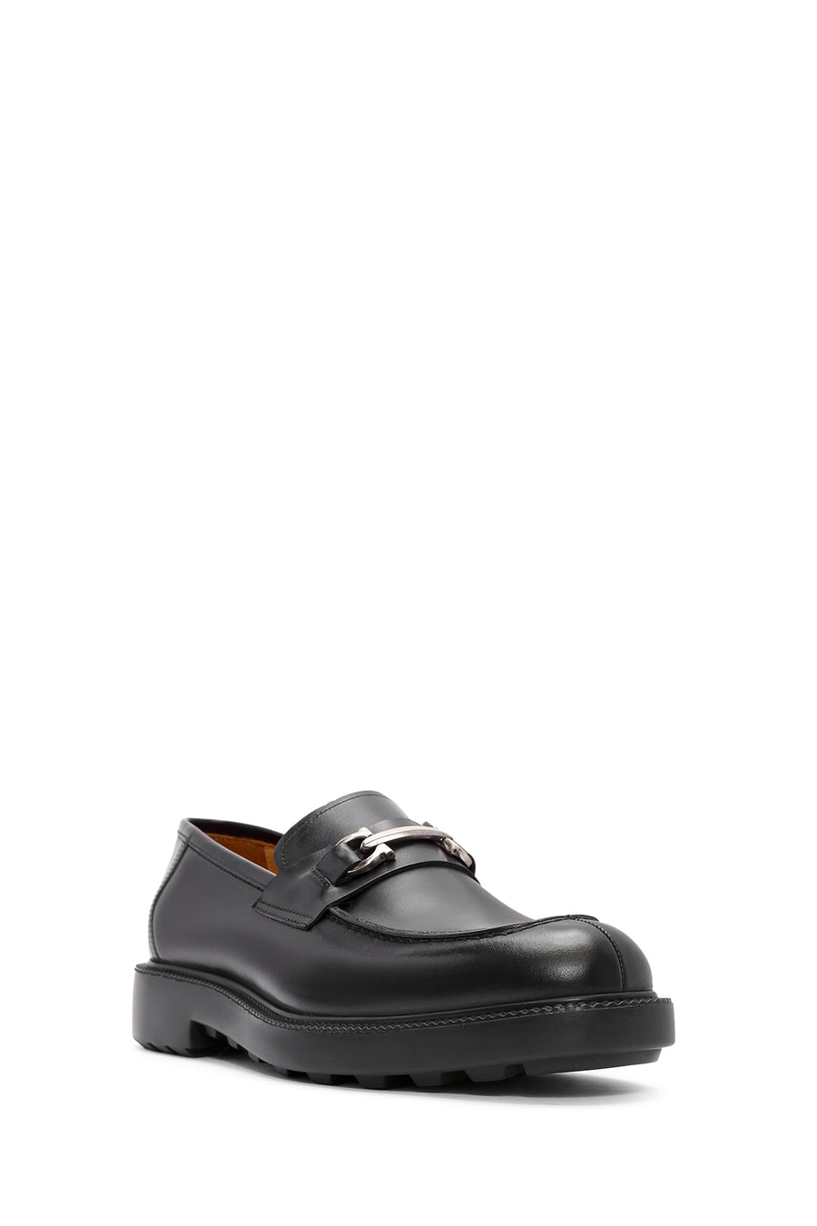 Erkek Siyah Toka Detaylı Deri Casual Loafer