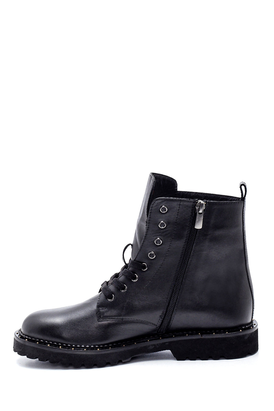Women's Leather Zipper Boots