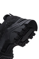 Women's Black Stone Thick Soled Sneaker | Derimod