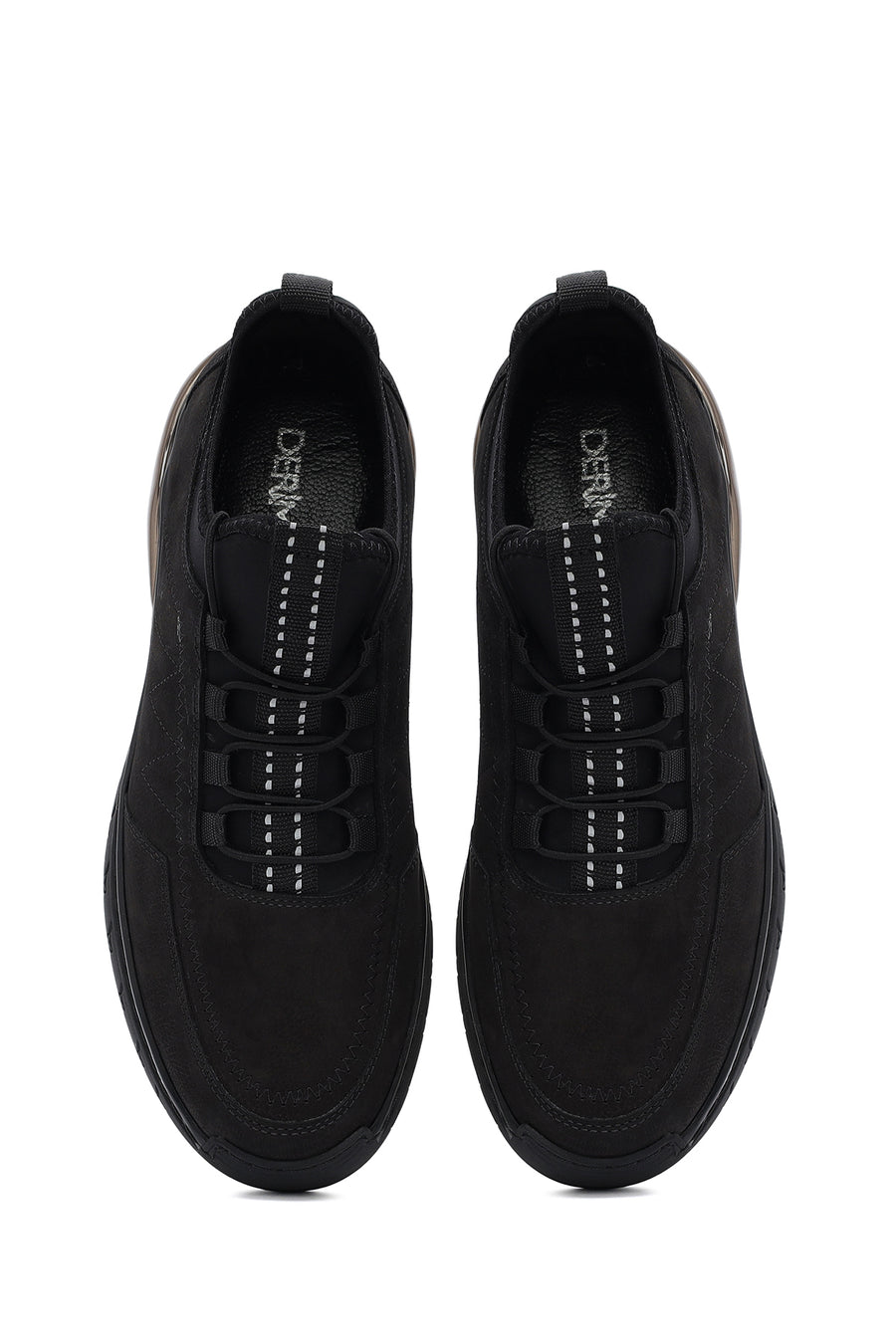 Erkek Siyah Bağcıklı Nubuk Deri Comfort Sneaker
