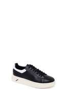 Erkek Siyah Bağcıklı Kalın Deri Sneaker | Derimod