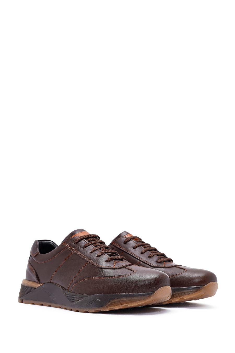 Men's Brown Lace-up Leather Casual Shoes