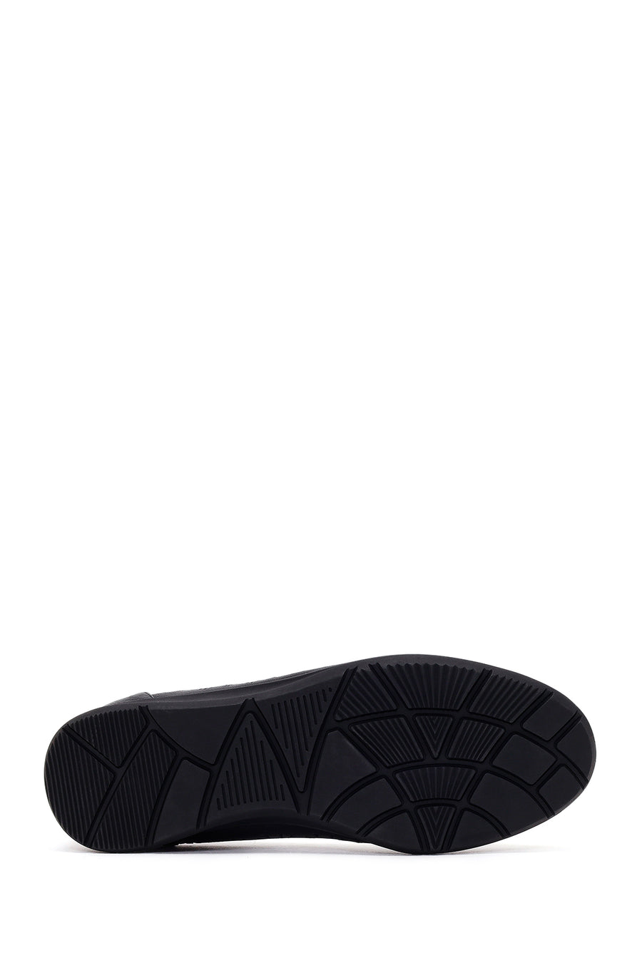 Women's Black Patterned Leather Ballet Flats