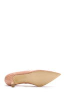 Women's Beige Leather Low Heeled Shoes | Derimod