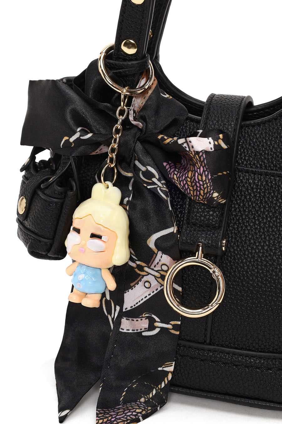Woman Black Long-Strap Mini Shoulder Bag