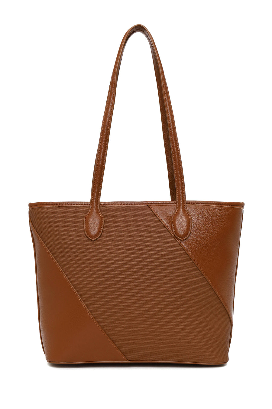 Woman Tan Long-Strap Shoulder Bag
