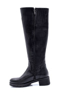 Women's Zippered Mid-Heel Boots | Derimod