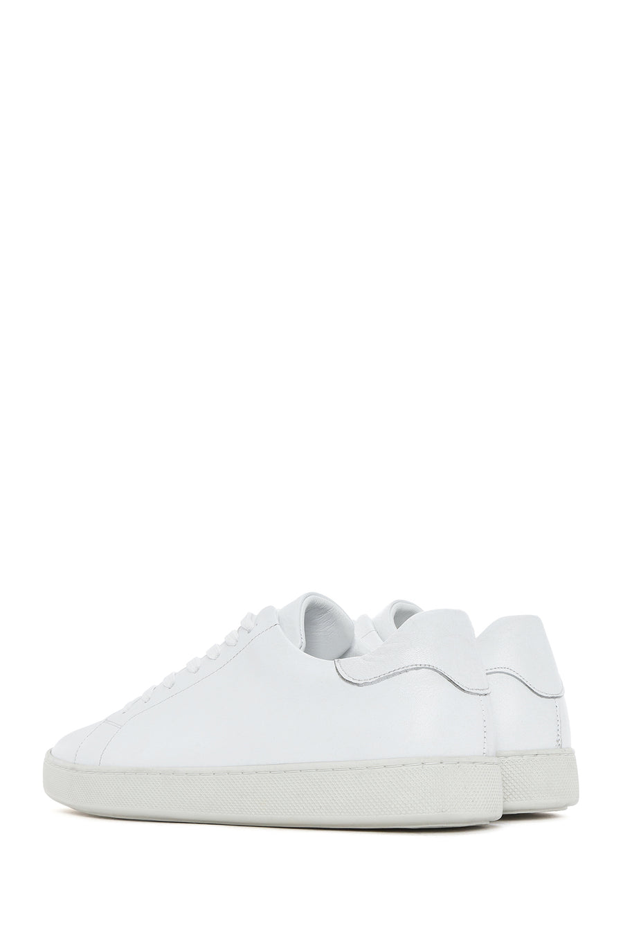 Men's White Lace-up Leather Sneaker