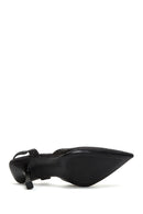 Women's Black Stone Open-Back Heeled Stiletto | Derimod