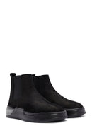 Men's Black Suede Leather Casual Chelsea Boots | Derimod