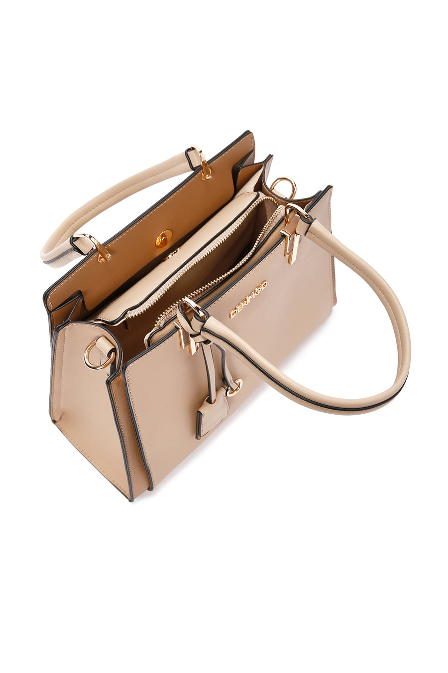 Women's Beige Long Strap Classic Handbag