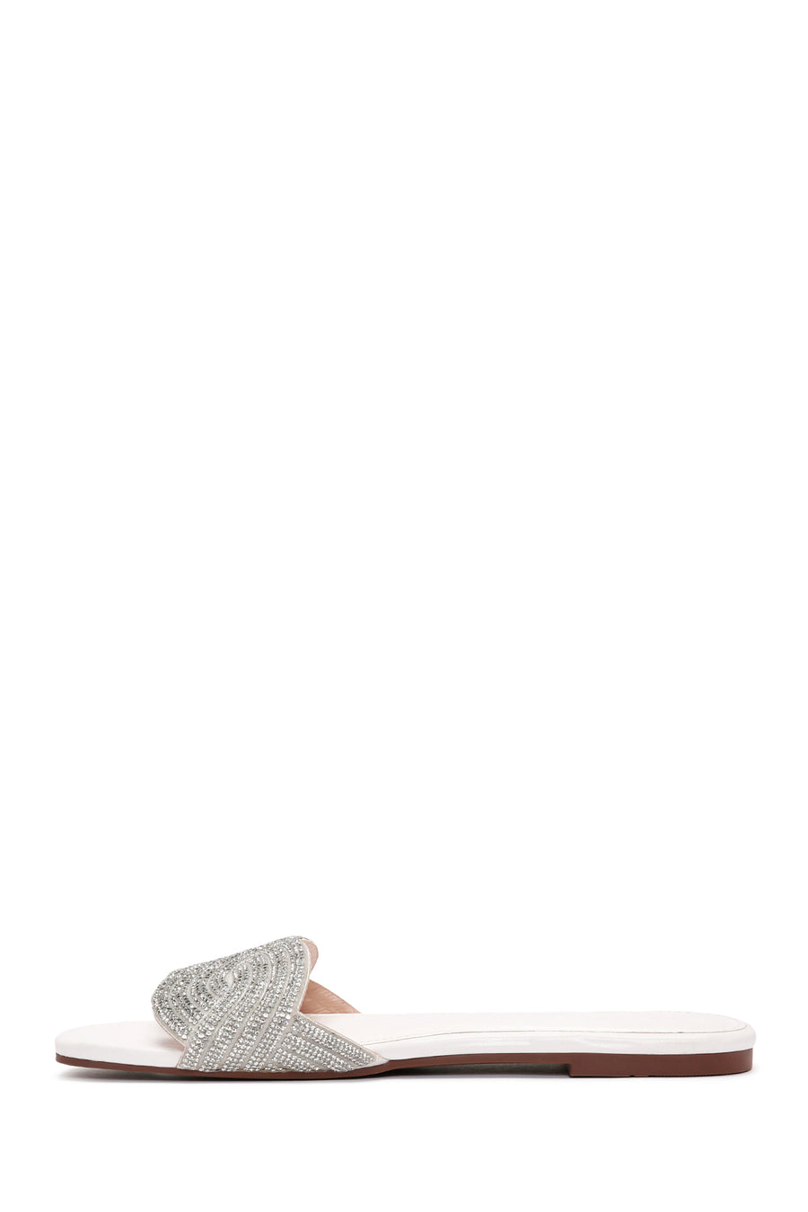 Women's White Stone Slippers