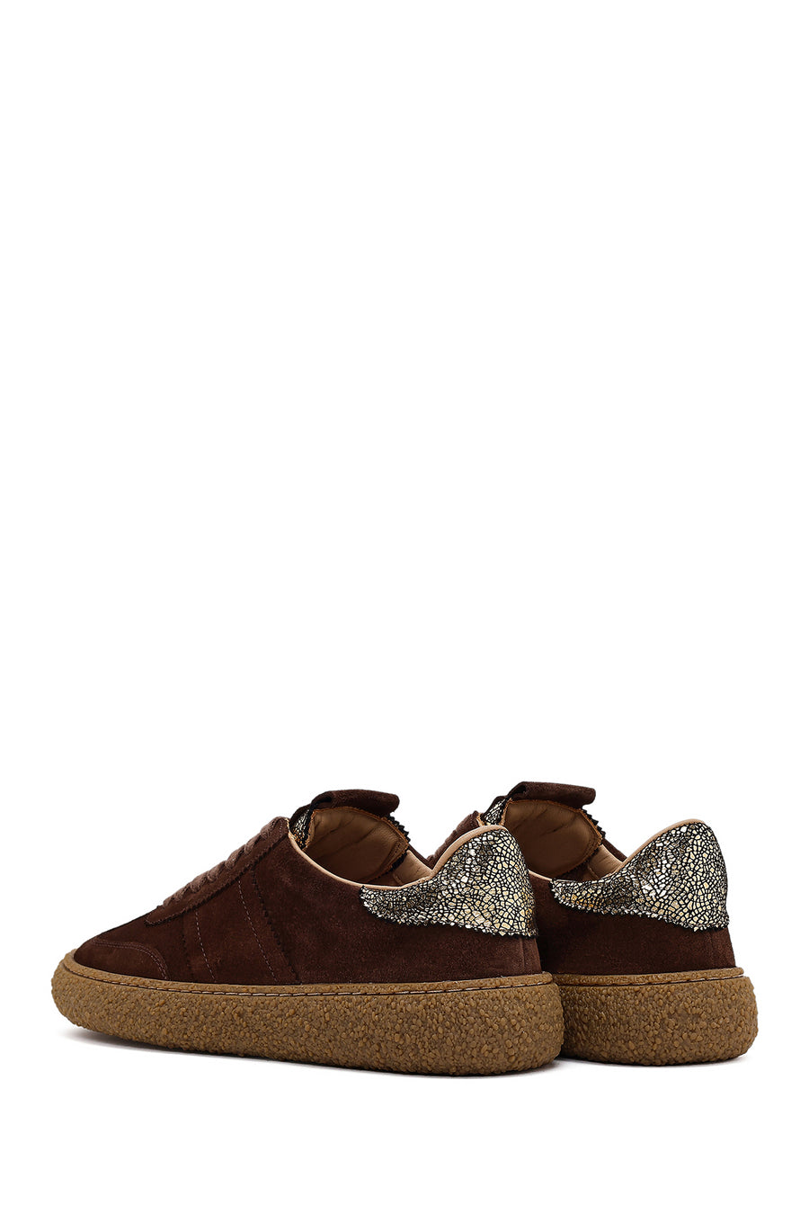 Kadın Kahverengi Süet Deri Sneaker