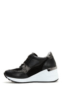 Women's Leather High Sole Sneaker | Derimod