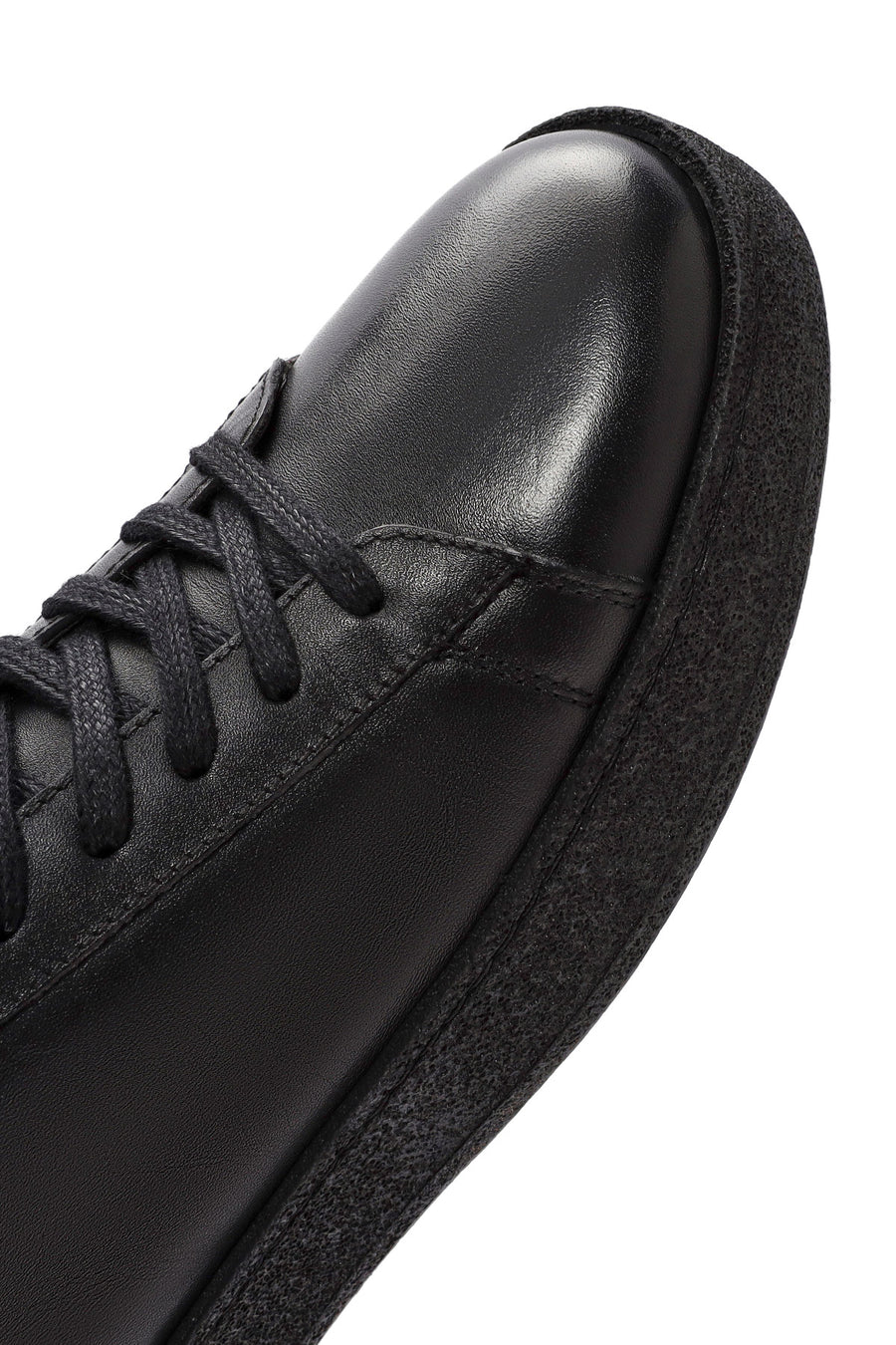 Men's Black Lace-up Leather Sneaker